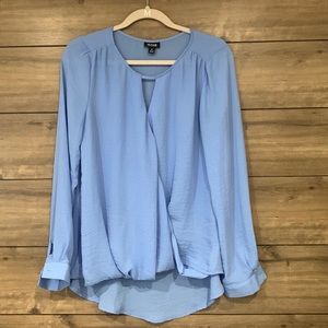 Blue long sleeved blouse